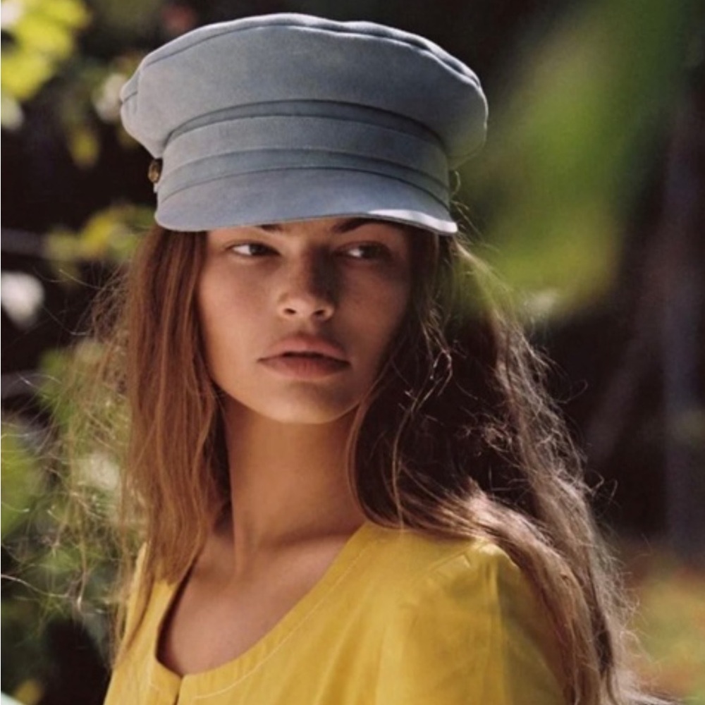 NEW! Rare Lack of Color Lola suede cap in blue